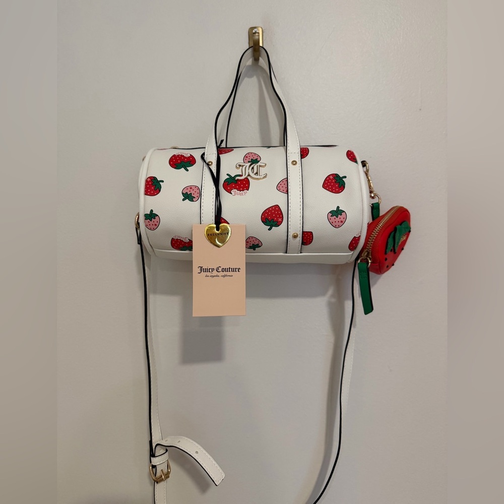 Juicy Couture White Bag with Strawberry Design NWT